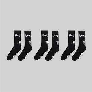 Socks: SS23 Black Scripted Sock Pack