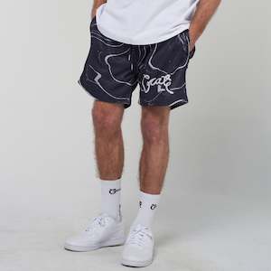 Crate Script Marble Mesh Shorts