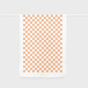 Lettuce: Checkers Peach Tea Towel