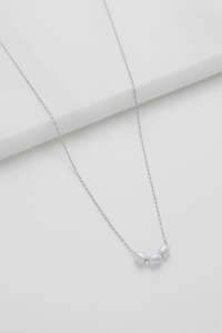 Mini Pearl Necklace- Silver