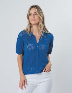 Holly Knit Top - Cobalt