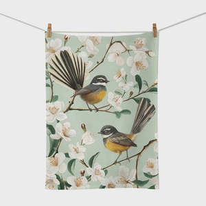 Kitchen Table: Chatty Fantail Tea Towel
