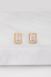 Jewellery: Sierra Stud Earrings - Rose Quartz - Artisan