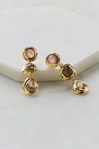 Jewellery: Scarlett Earring - Strawberry Quartz Smokey Morganite - Artisan