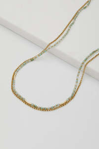 Jewellery: Hayley Necklace - Sea - Gold