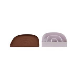 OYOY Living Design: Rainbow Plate & Bowl - Caramel / Lavender