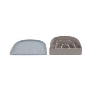 OYOY Living Design: Rainbow Plate & Bowl - Dusty Blue / Clay