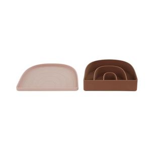 OYOY Living Design: Rainbow Plate & Bowl - Rose / Fudge