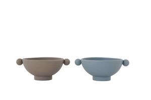Tiny Inka Bowl, Pack of 2 - Dusty Blue/Clay
