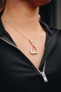 Gold Jump Stirrup Pendant