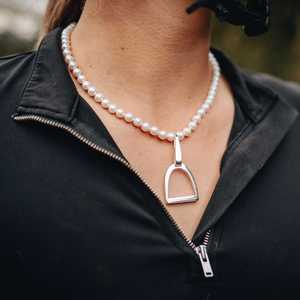Large Equestrian Stirrup | Pendant & Pearls