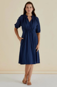 Betty Basics: BETTY BASICS EMERY DRESS - NAVY BLUE - BB8451-NAB