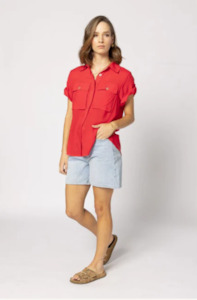 DRAMA THE LABEL  LYNN SHIRT - FIRE RED - 8049