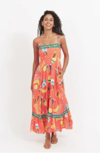 HAVEN CABANA TANK MAXI DRESS - BRASIL CORAL - 7810302