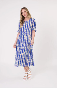 Lemon Tree Design: LEMON TREE DESIGN MADONNA DRESS - COBALT PRINT - 254LTDSS25