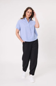 LEMON TREE DESIGN - DORA STRIPE TOP - BLUE - 214LTDSS25