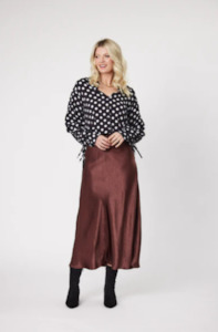 Lemon Tree Design: LEMON TREE DESIGN - ADELA TOP - LATTE POLKADOT - 158LTDAW25