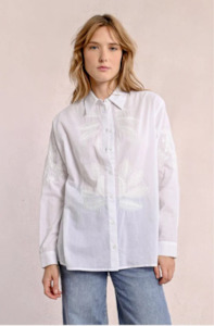 MOLLY BRACKEN LADIES WOVEN SHIRT - WHITE - Z630DE-WHI