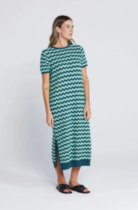 THING THING SQUIGGLE DRESS - SAGE & CYPRESS - TTW8561 03