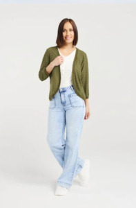 ZAFINA QUINN CARDI - OLIVE - Z3079A