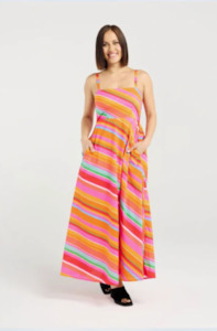 Zafina: ZAFINA CLEMENTINE DRESS - DYNAMIC STRIPE - Z3044-3