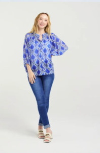 Zafina: ZAFINA JUNIPER TOP - PAISLEY PAINTING - Z3023-1