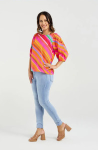 Zafina: ZAFINA WILLOW TOP - DYNAMIC STRIPE - Z3016-2
