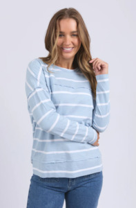 Foxwood: FOXWOOD JAYNE STRIPE THROW ON TOP - SKY - 55X0228.SKY