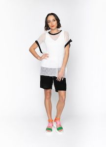 Blacklist: BLACKLIST LORENZA TUNIC - WHITE + BLACK TRIM