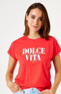 Garcia: GARCIA DOLCE VITA TEE - RUBY RED