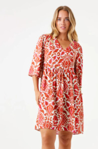 GARCIA PRINTED DRESS - RUBY RED