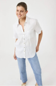 EB & IVE STUDIO SHORT SLEEVE SHIRT - WHITE - 2593201