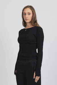 FEDERATION HARPER LS TOP - BLACK