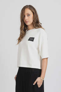 FEDERATION BADGE KNIT TOP - IVORY