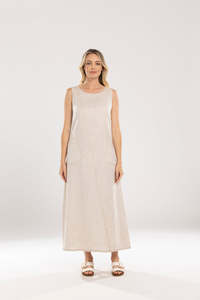 Mi Moso: MI MOSO AVA DRESS - BEIGE