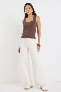 AMONG THE BRAVE - ZOEY HIGH RISE JEAN - ECRU