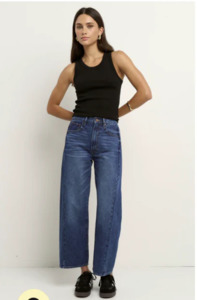 Among The Brave: AMONG THE BRAVE - VARSITY BARREL JEANS - DEEP BLUE