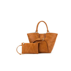 Bags: BLACK CAVIAR CLEMENTINE 2 PIECE HANDBAG - TAN