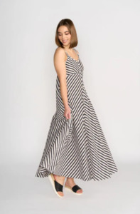 KNEWE GALA DRESS - BLACK/ECRU STRIPE - K1067