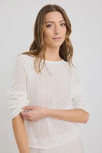 Ivy Jack: IVY & JACK PATIO BOAT NECK JUMPER - IVORY