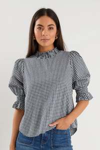 Ivy Jack: IVY & JACK AFFECTION TOP - NAVY GINGHAM