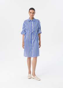 BLACKLIST VENA SHIRT DRESS - BLUE STRIPE