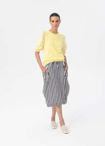 Blacklist: BLACKLIST COOPER SKIRT - BLACK STRIPE
