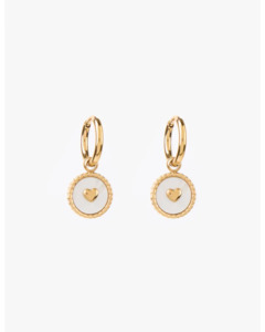 Stella Gemma: STELLA & GEMMA EARRING - GOLD SHELL MINI HEART