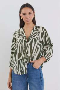 IVY & JACK ORNAMENTAL SHIRT - KHAKI ZEBRA