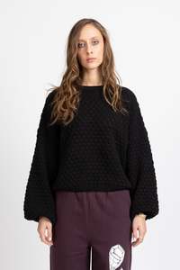 Federation: FEDERATION HONEYCOMB KNIT - BLACK