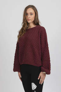 FEDERATION HONEYCOMB KNIT - MERLOT