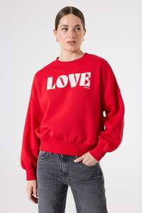 Garcia: GARCIA TEXT SWEATER - TRUE RED