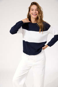 HAVEN SAVOIE STRIPE JUMPER - NAVY