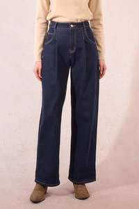 MOLLY BRACKEN WOVEN PANTS - RAW DENIM